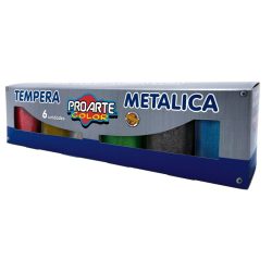 Tempera caja de 6 colores METALICA 15ml Proarte Artel o ArtCraft