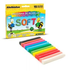 Plastilina soft caja 12 colores (tipo play doh) Acrilex